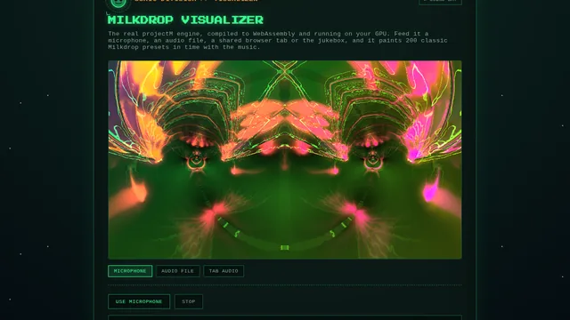 Milkdrop Visualizer screenshot